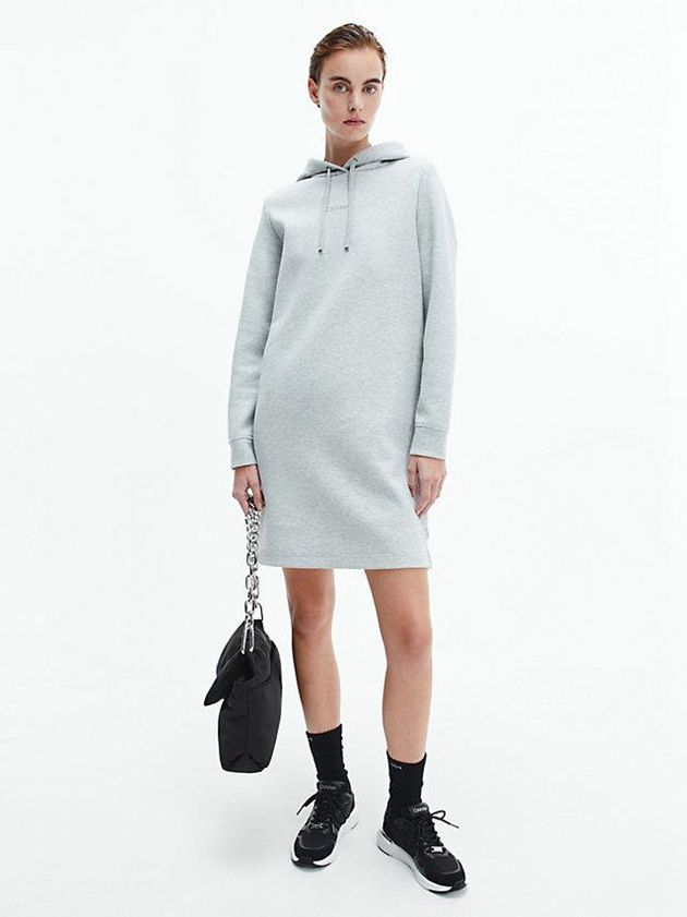 Calvin Klein USA Hooded Sweatshirt Womens Dress Grey 6158732-SP